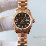 Swiss Quality Rolex Datejust Woman Replica Watch Star Diamond Rose Gold